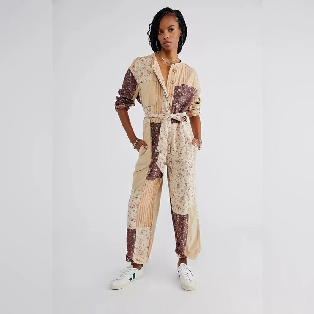 Free People Road Trip Patched Coveralls